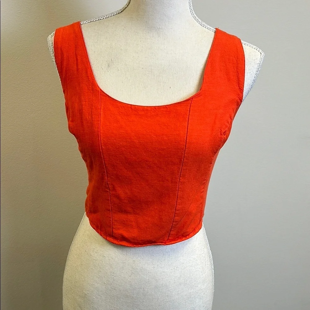 Midnight Sky Women’s XL Orange Crop Tank Top